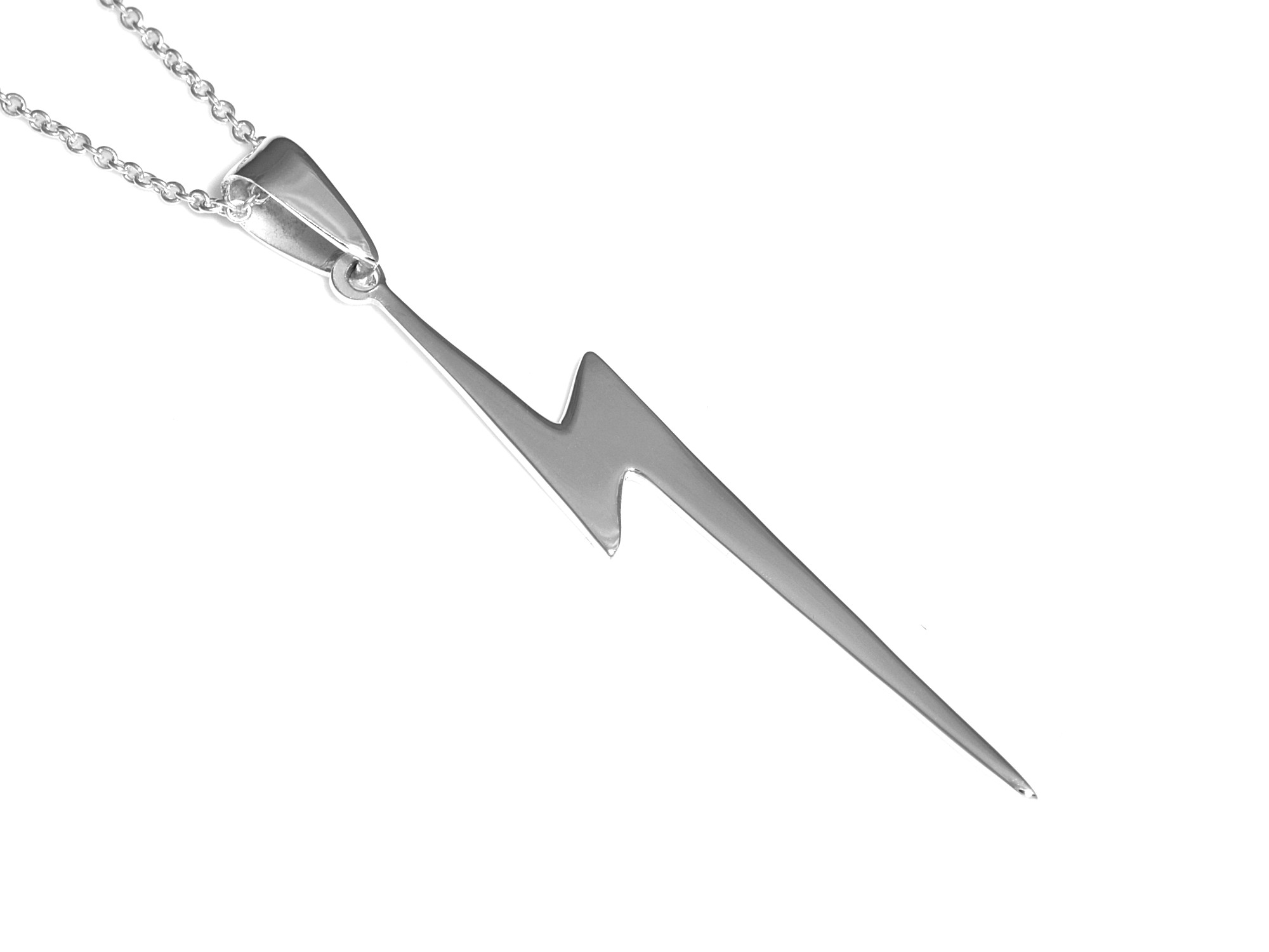 Blixt Halsband i Äkta 925 Silver, Väder Hänge, Blixtnedslag Accessoar, Åska Smycke
