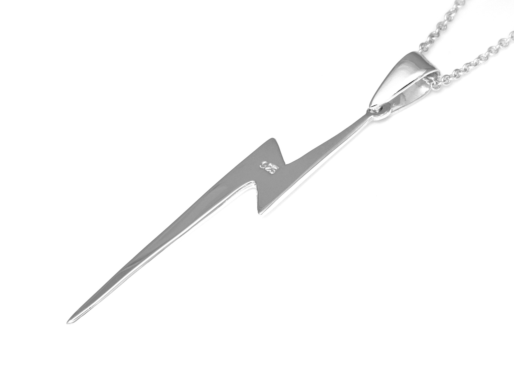 Blixt Halsband i Äkta 925 Silver, Väder Hänge, Blixtnedslag Accessoar, Åska Smycke - 3