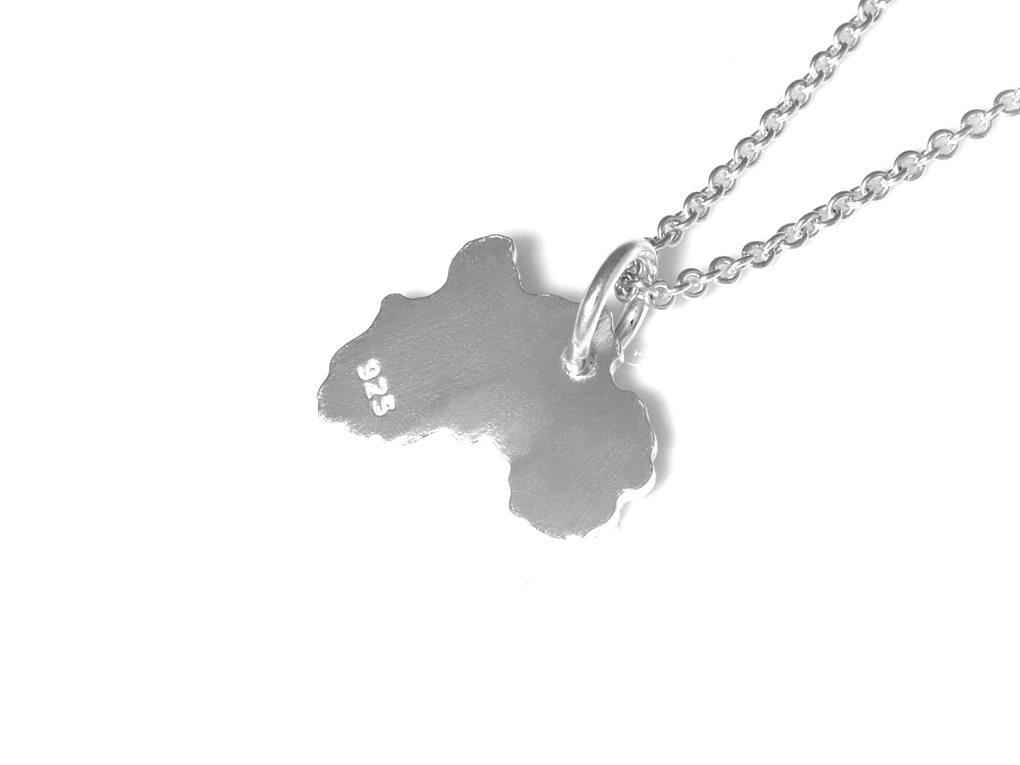 Afrika Halsband i Äkta 925 Silver, Afrikanskt Hänge, Världskarta Accessoar, Världsdel Smycke - 3