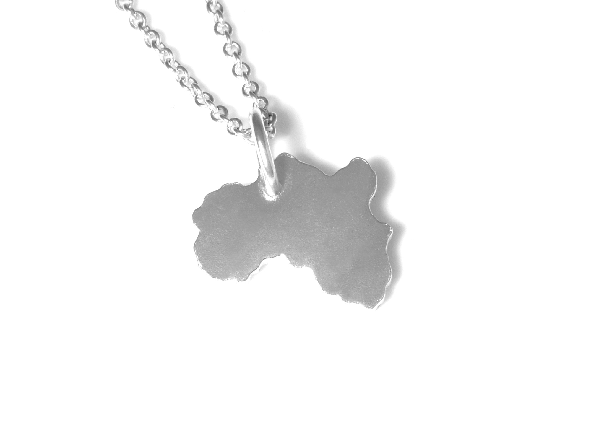 Afrika Halsband i Äkta 925 Silver, Afrikanskt Hänge, Världskarta Accessoar, Världsdel Smycke