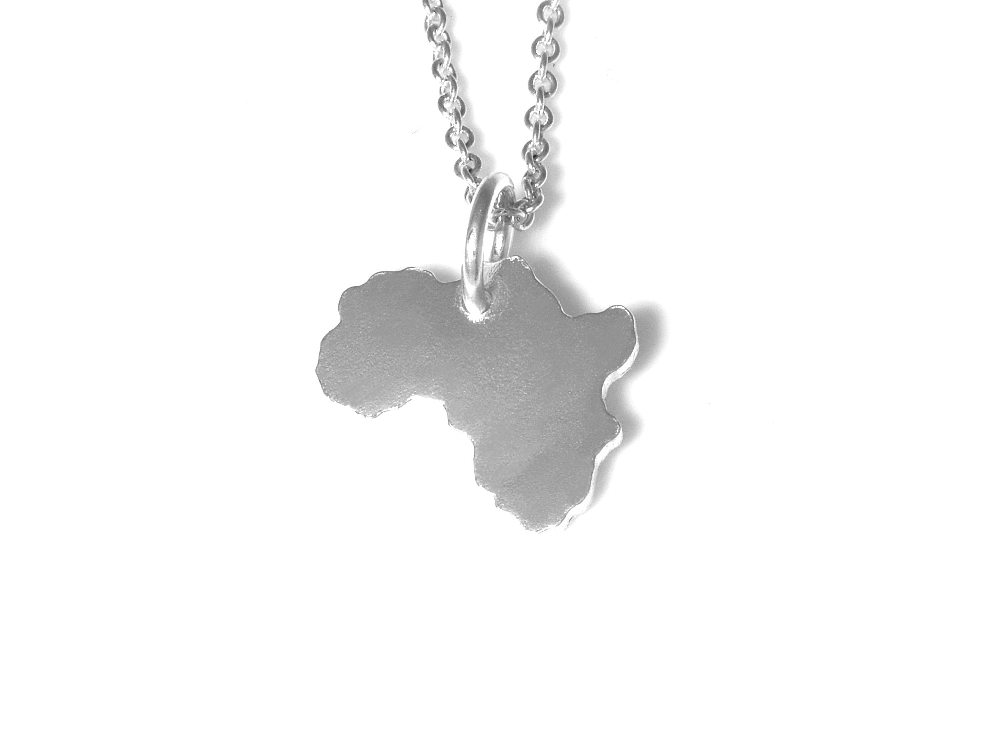Afrika Halsband i Äkta 925 Silver, Afrikanskt Hänge, Världskarta Accessoar, Världsdel Smycke - 2