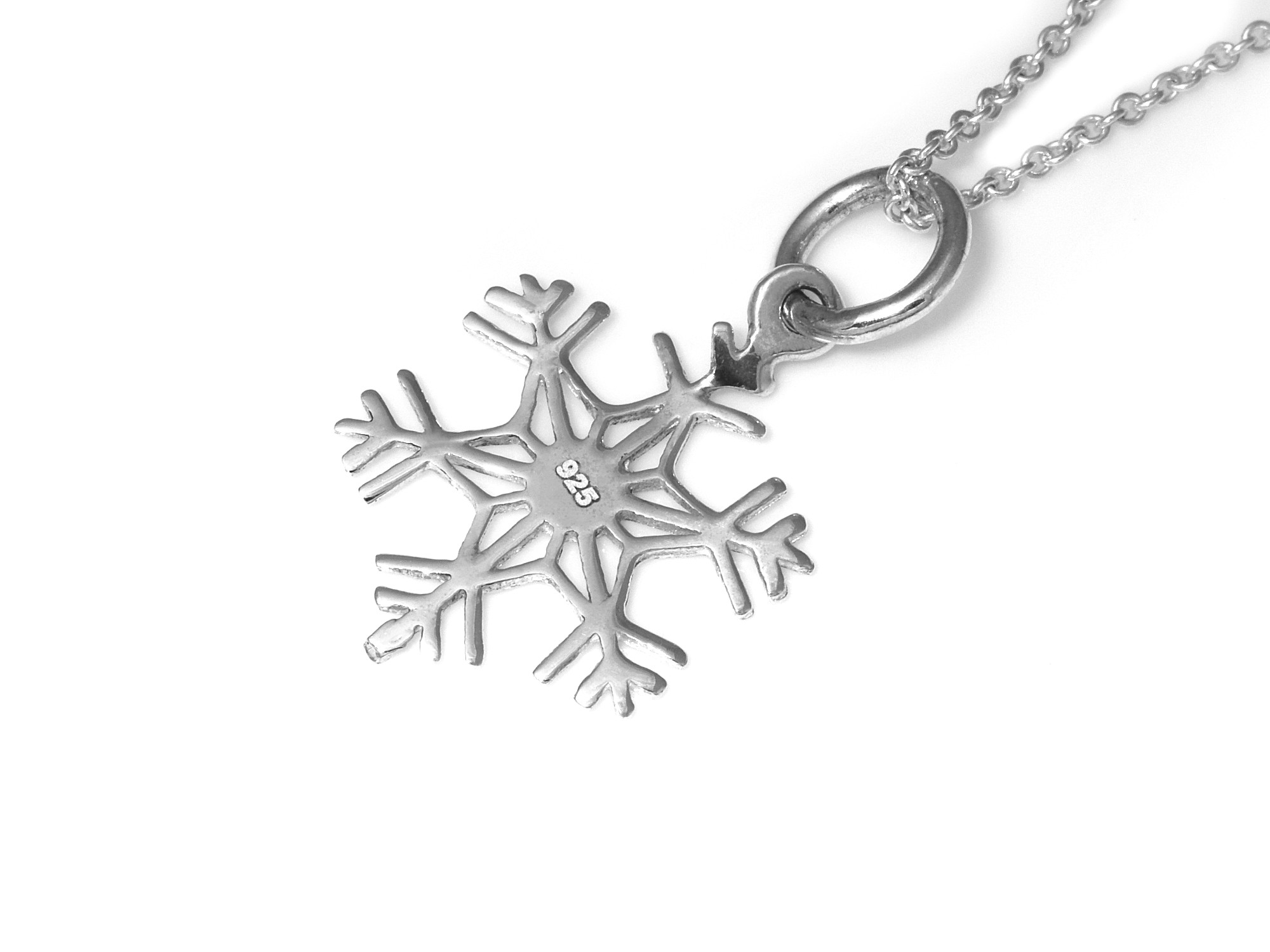 Snöflinga Halsband i Äkta 925 Silver, Snö Hänge, Natur Smycke - 3