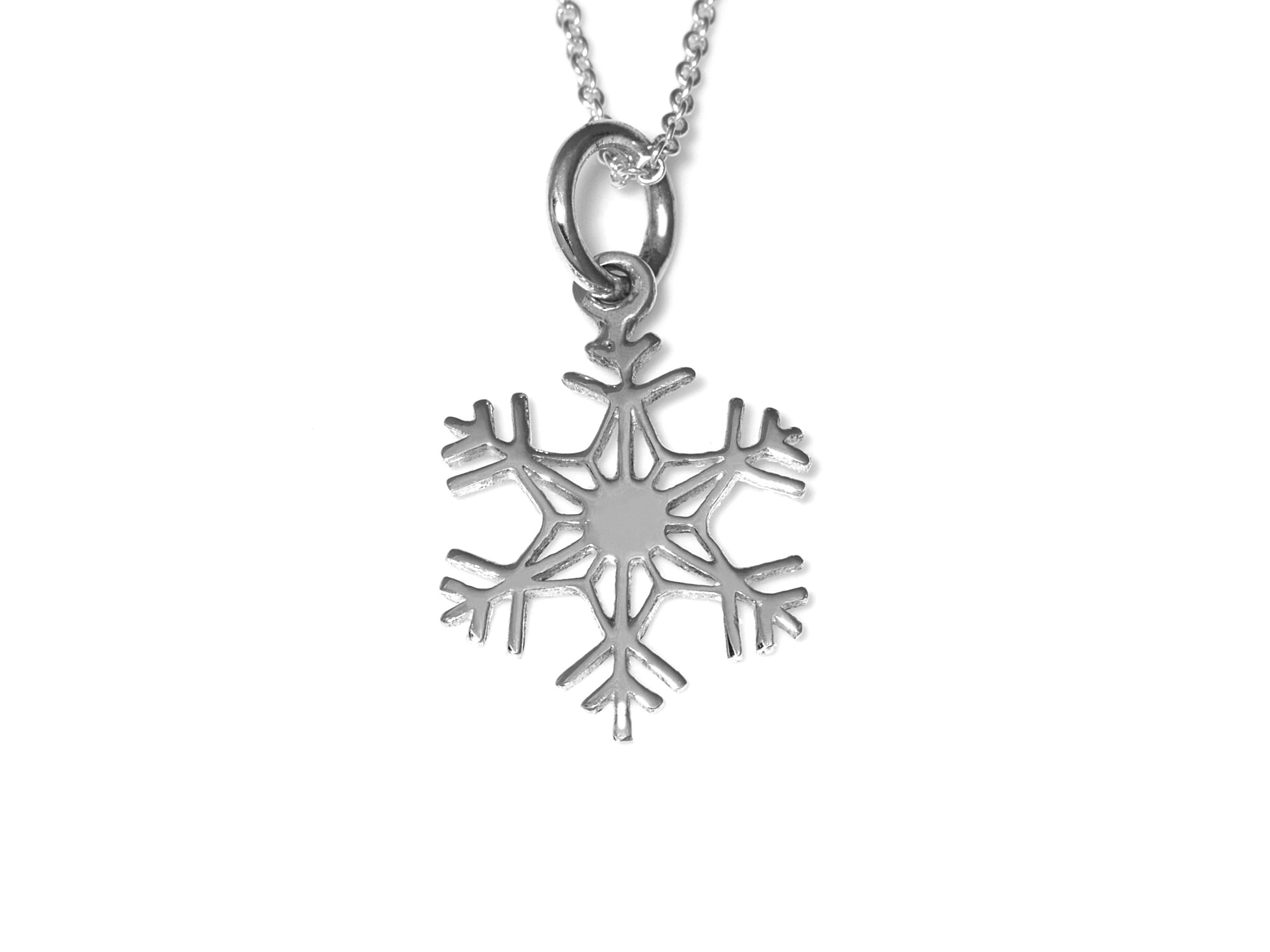 Snöflinga Halsband i Äkta 925 Silver, Snö Hänge, Natur Smycke - 2