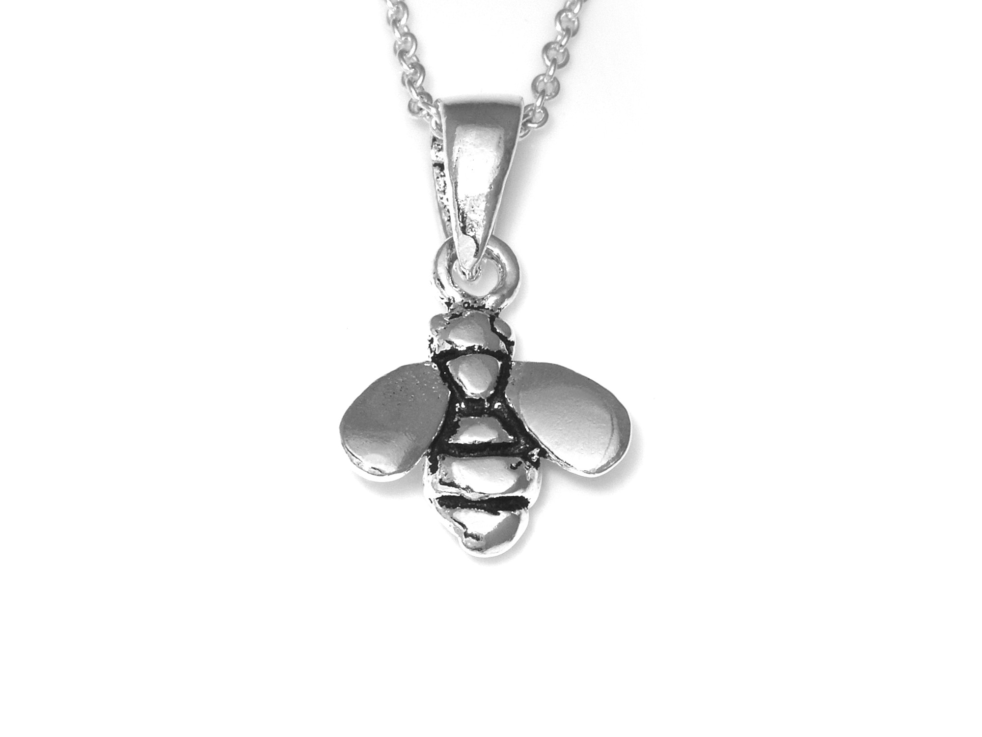 Bi Halsband, Insekt Hänge, Djur Accessoar, Pollinatör Smycke i Äkta 925 Silver - 2
