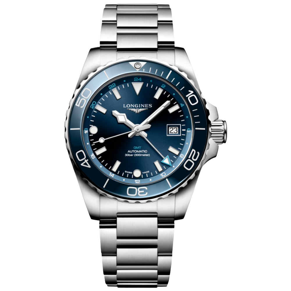 L3.790.4.96.6 Longines Hydroconquest GMT 41 blå