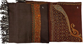 Yoga Sjal  - Handvävd i Kashmir Ull/Pashmina  - Svarta fransar