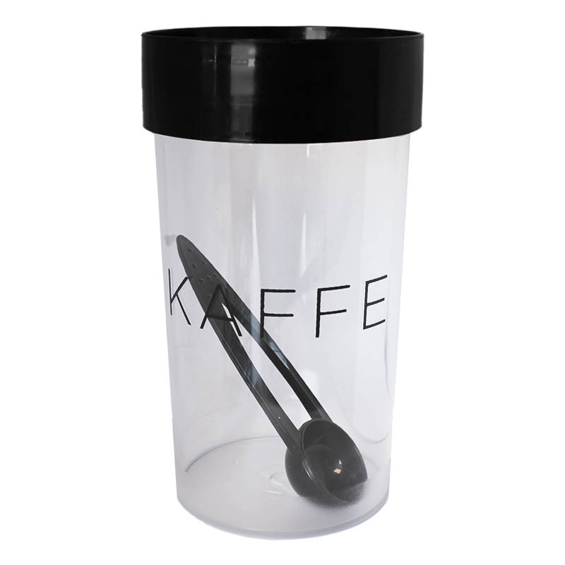Kaffeburk med kaffemått. Rymmer 0,5kg