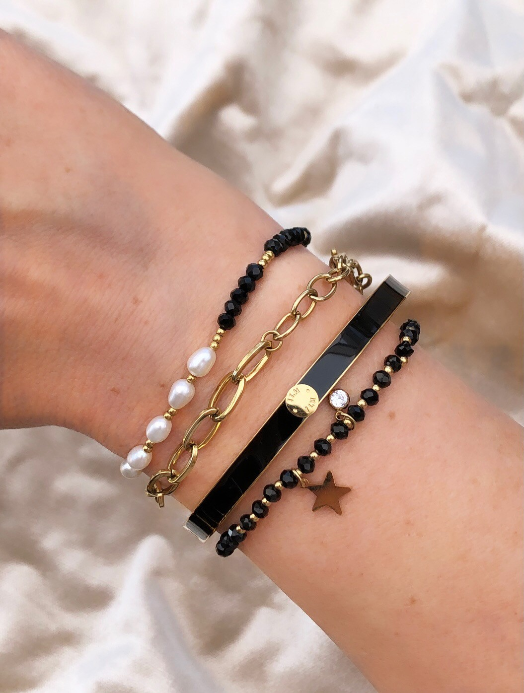 Palermo Bangle - Black Gold - By Jolima