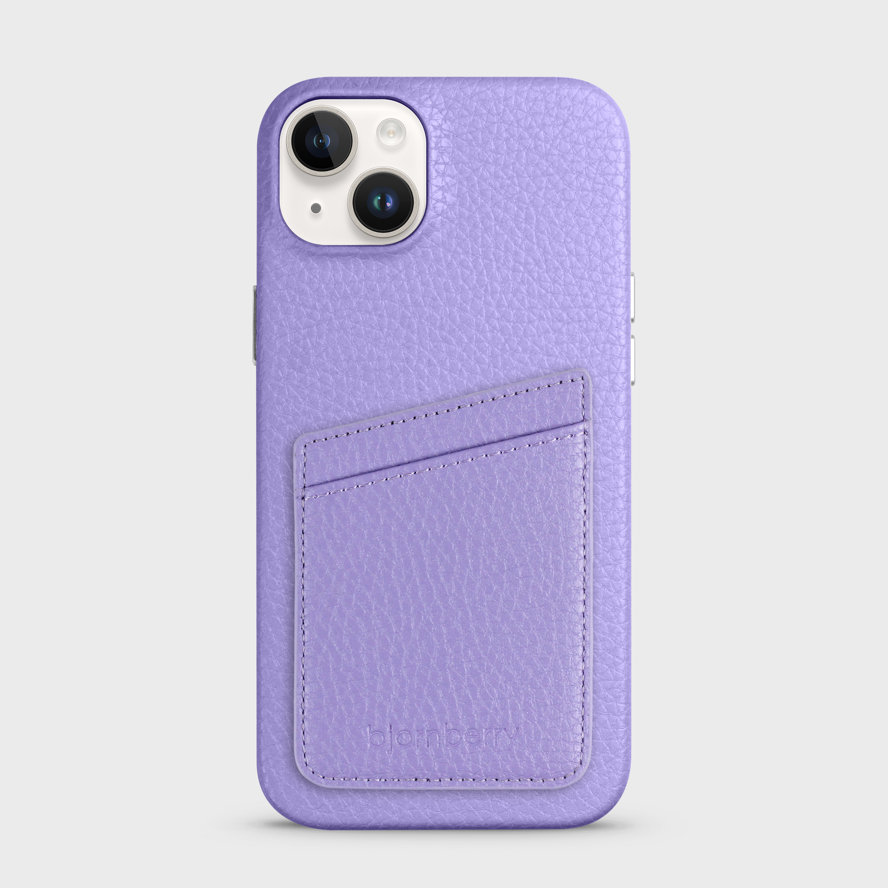 iPhone 15 Plus Leather Case with Card Holder - Purple - 2