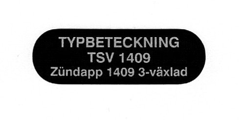 Dekal "Typ TSV 1409"