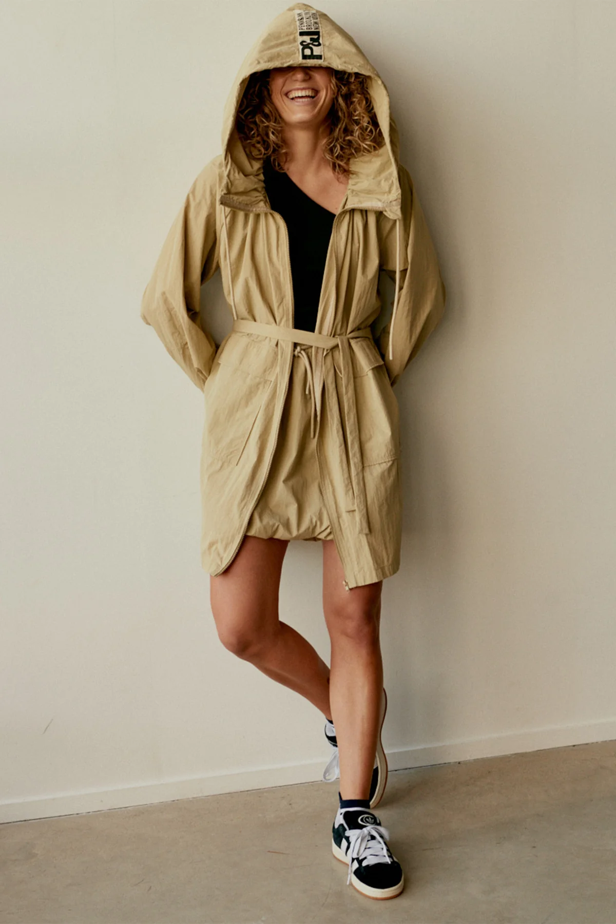 Penn & Ink - Trenchcoat With Text OlivYellow - 3