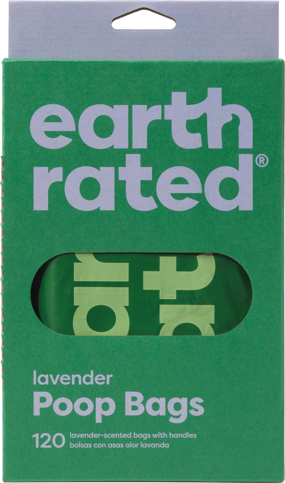 Earth Rated 120 Eco-Friendly Poop Bags With Handles - Lavender