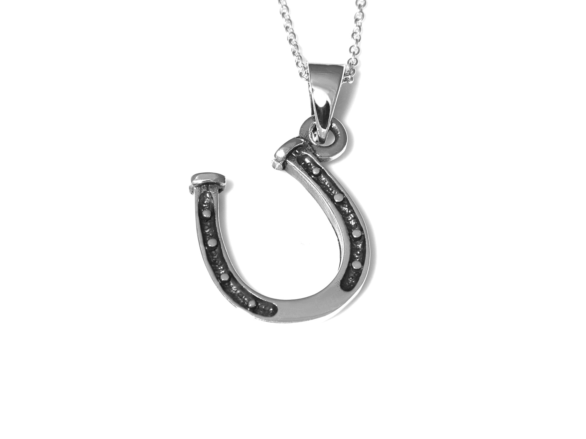 Hästsko Halsband i Äkta 925 Silver, Lyckoamulett Hänge, Tur och Lycka Smycke - 2