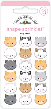 Doodlebug Design -Bitty Kitties Shape Sprinkles