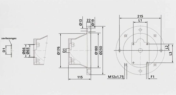 Mellanstycke Fläns 250 HL9SL Grupp-2 Pump/Motor - 2