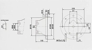 Mellanstycke Fläns 250 HL9SL Grupp-2 Pump/Motor