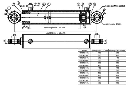 Hydraulcylinder 63X40X500 - 2
