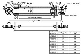 Hydraulcylinder 63X40X500