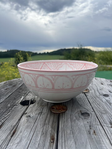 Marockansk keramikskål ljusrosa 22 cm 