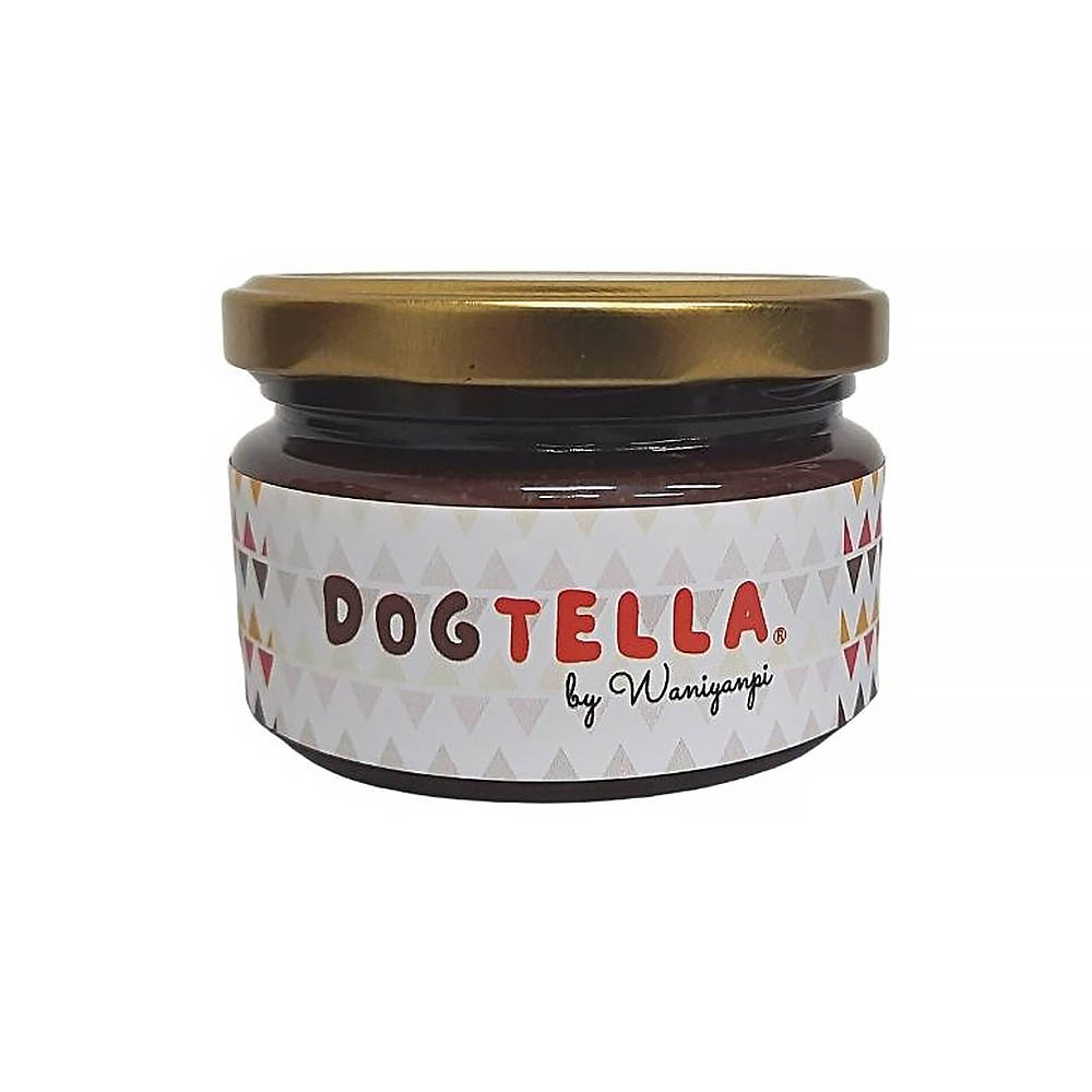 Dogtella till hund Waniyanpi matberikning äta sakta lickmat