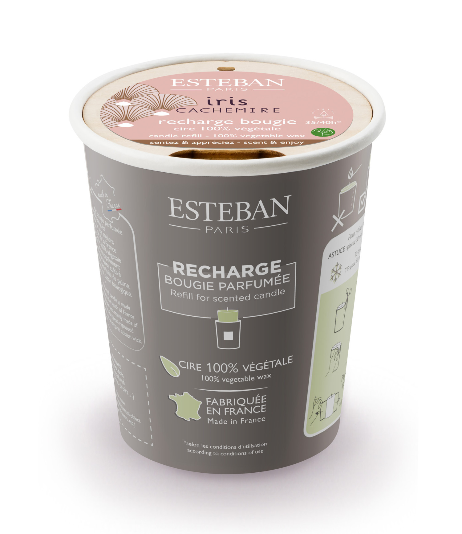 Estéban Paris Refill till  Doftljus Iris Cachemire