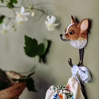 Hand-carved hanger Chihuahua