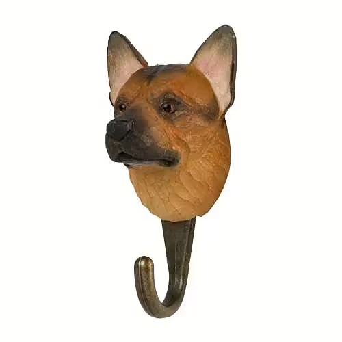 Hand-carved hanger German Shepherd