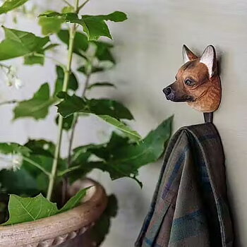 Hand-carved hanger German Shepherd