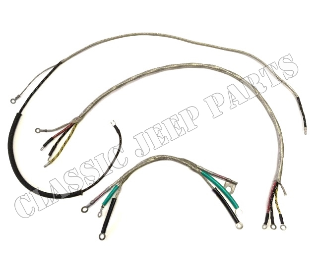 Wiring harness standart with metal braided cables pull push switch two stop lights SEAL TESTED - 2