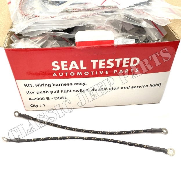 Wiring harness standart with metal braided cables pull push switch two stop lights SEAL TESTED