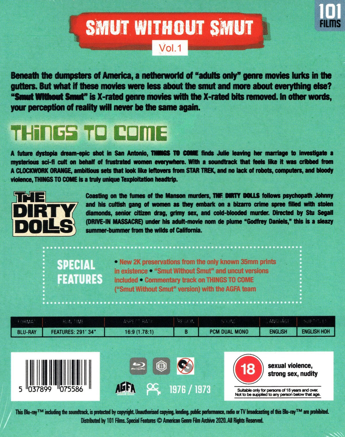 Smut Without Smut Volume 1 - Things to Come / The Dirty Dolls (Limited Edition) (ej svensk text) (Blu-Ray) - 2