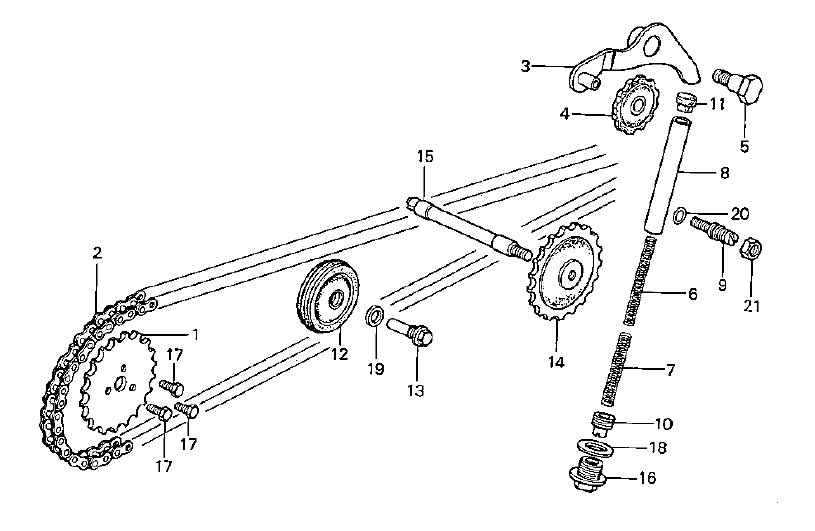 Screw cam chain guide - Honda original - 2