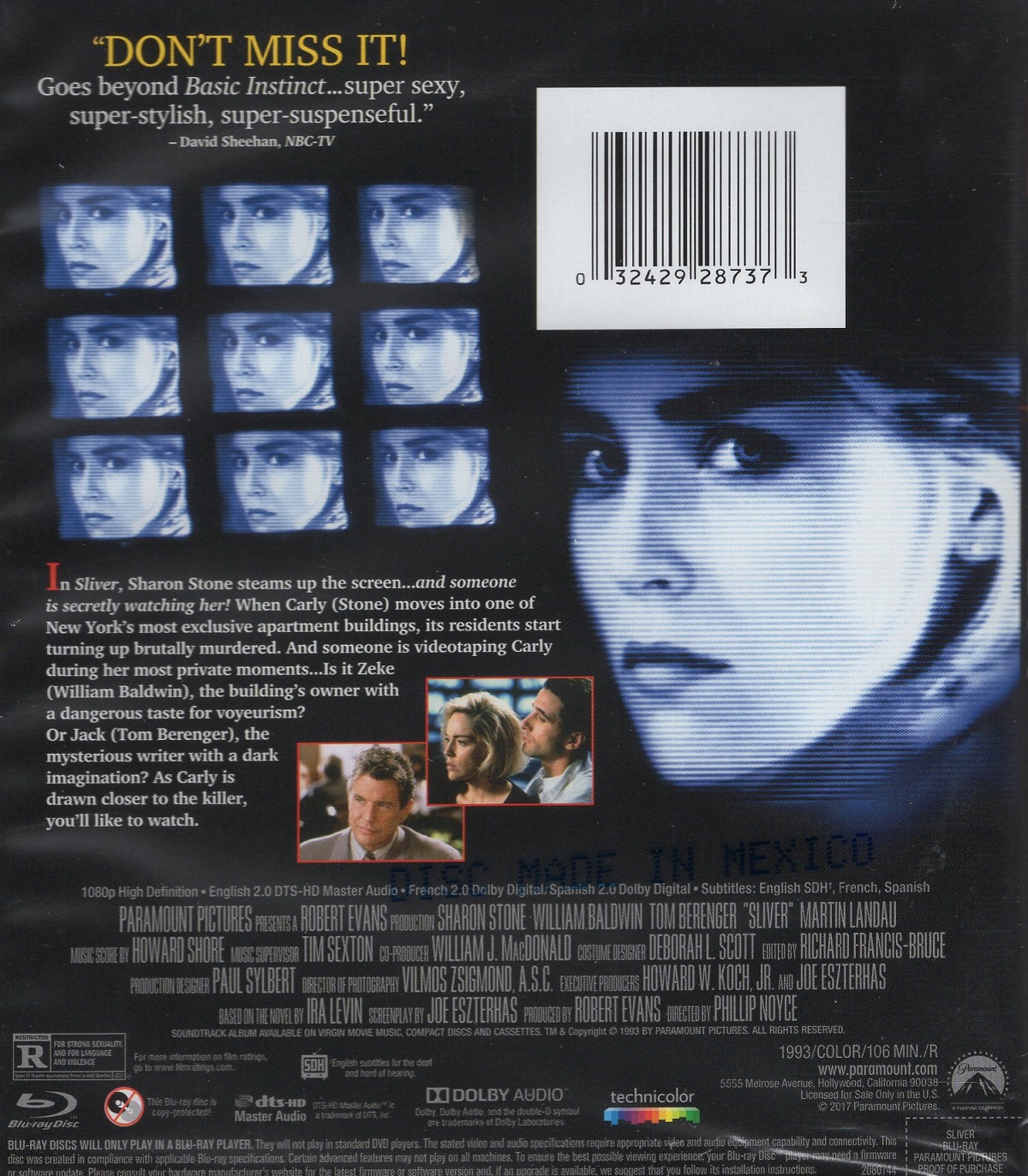Sliver (ej svensk text) (Blu-ray) - 2
