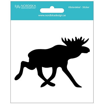 Dekal Svart Älg 10 cm