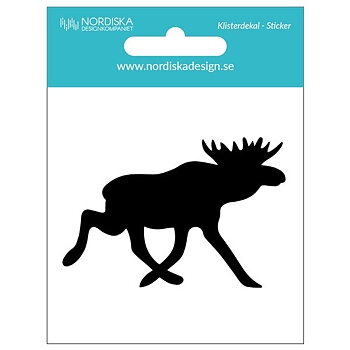 Dekal Svart Älg 7 cm