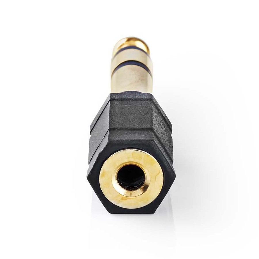 6.35mm stereo plug - 3.5mm stereo jack socket (Gold) - 2