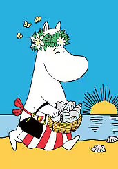 Mumin mini dubbelvikt kort - Midsummer