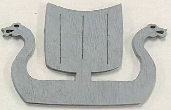 Magnet Vikingaskepp, grå