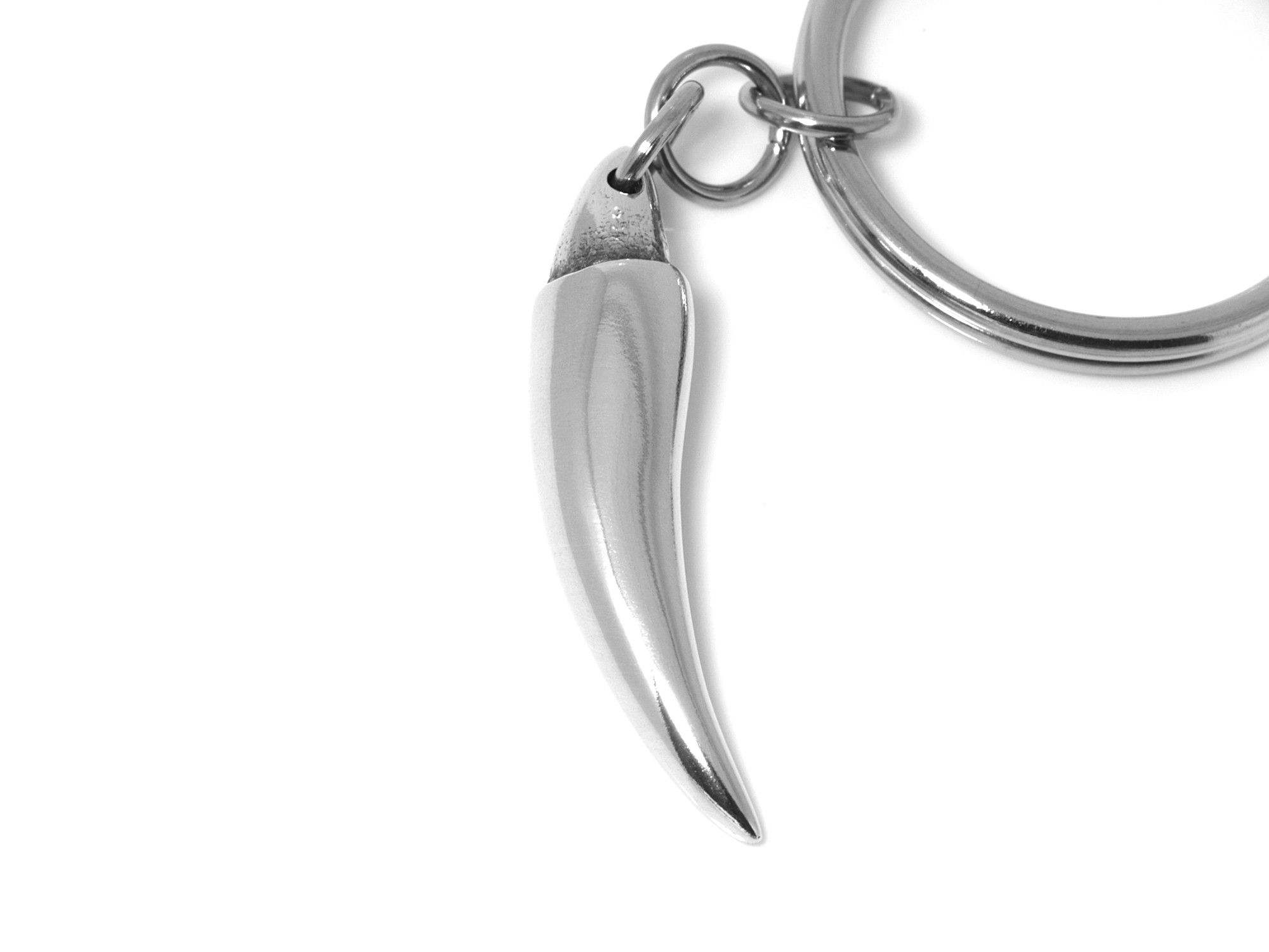 Vampyrtand Nyckelring, Vampyr Accessoar, Goth Nyckelhållare i Tenn och Stål - 2