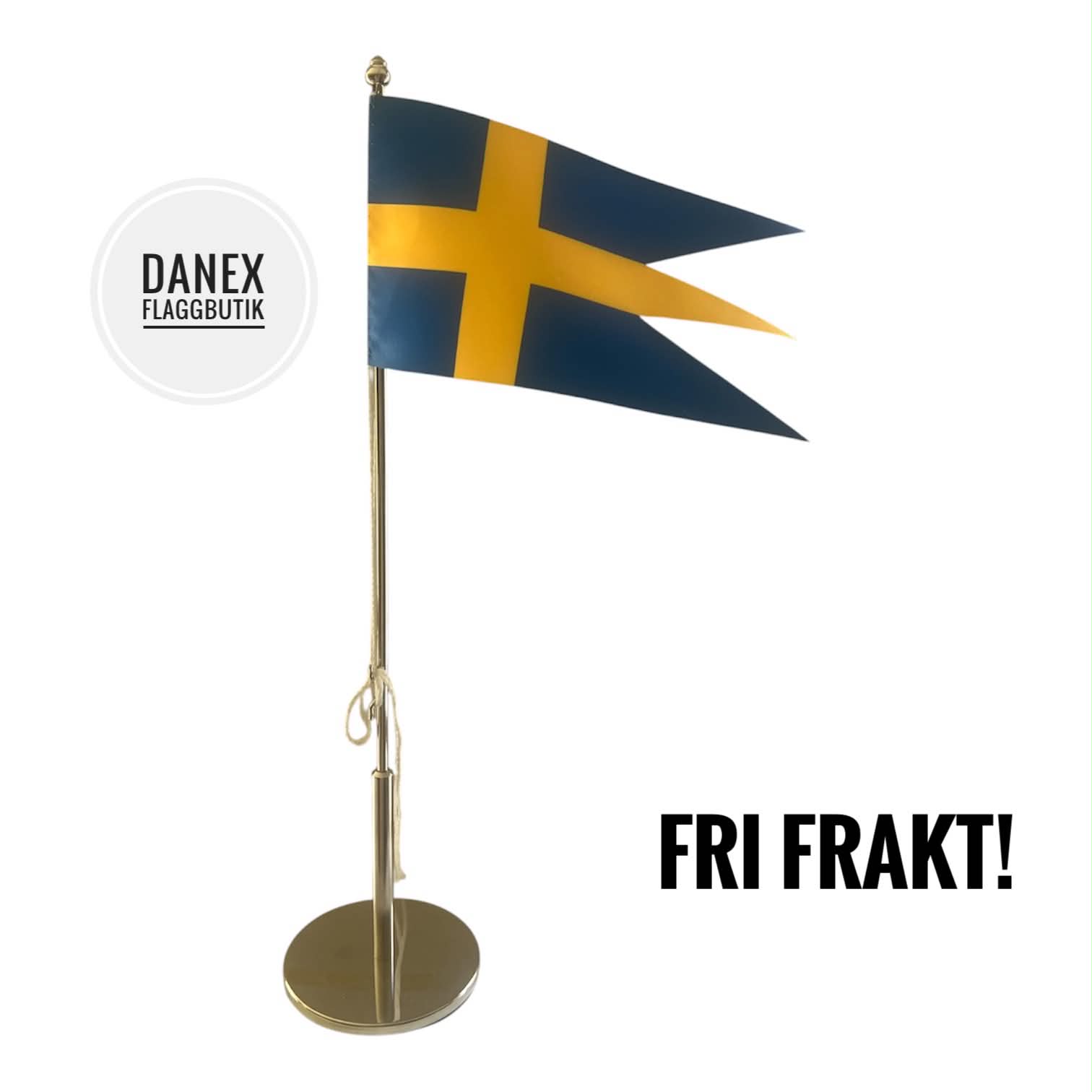 Svensk örlogsflagga ink stång 40 cm 