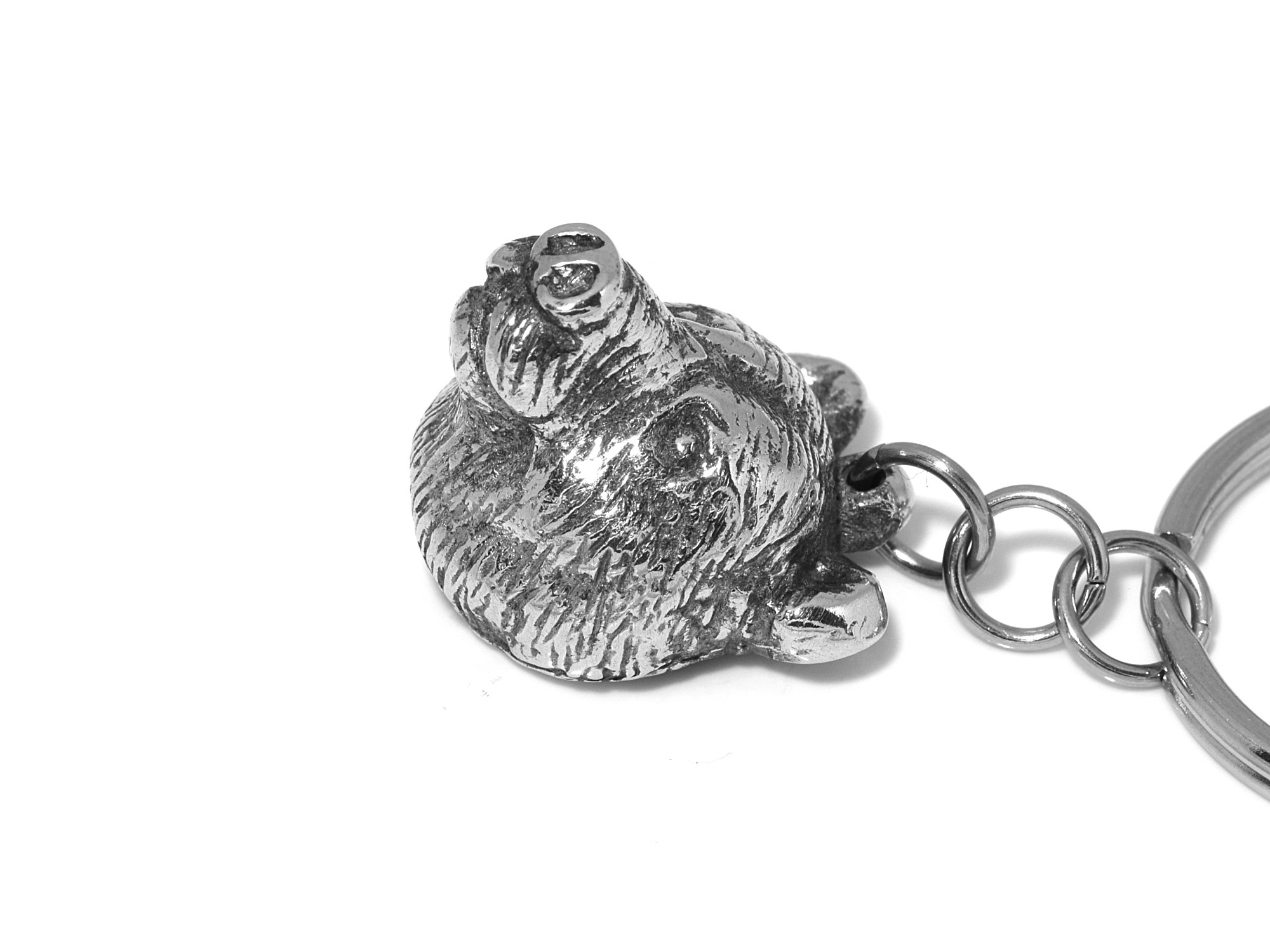 Björnhuvud Nyckelring, Björnansikte Accessoar, Björn Nyckelhållare i Tenn och Stål - 3
