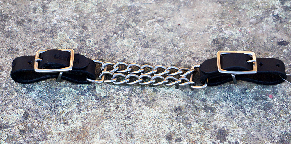 Curbstrap chain/leather Lakota, black - 2