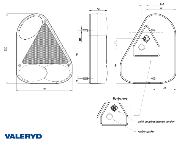 Baklampa Valeryd passar till Jokon Ear Vä 220x175x56 - 3