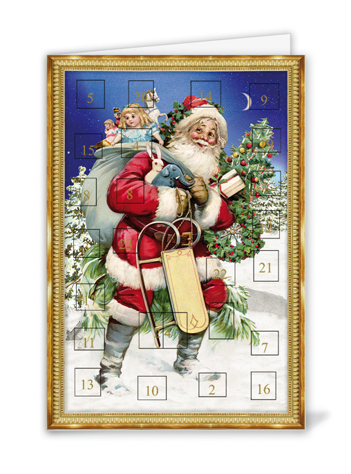 Santa with Presents, Advent Calendar Card