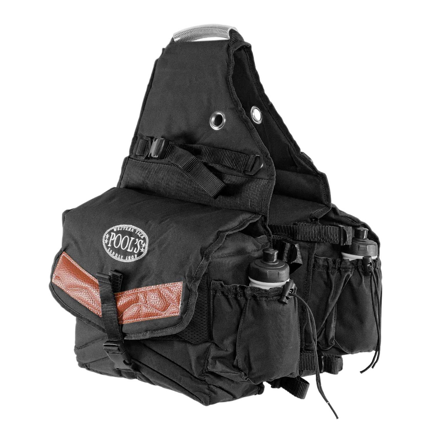 Backpack (padded) double incl. two bottles (English/Western), black