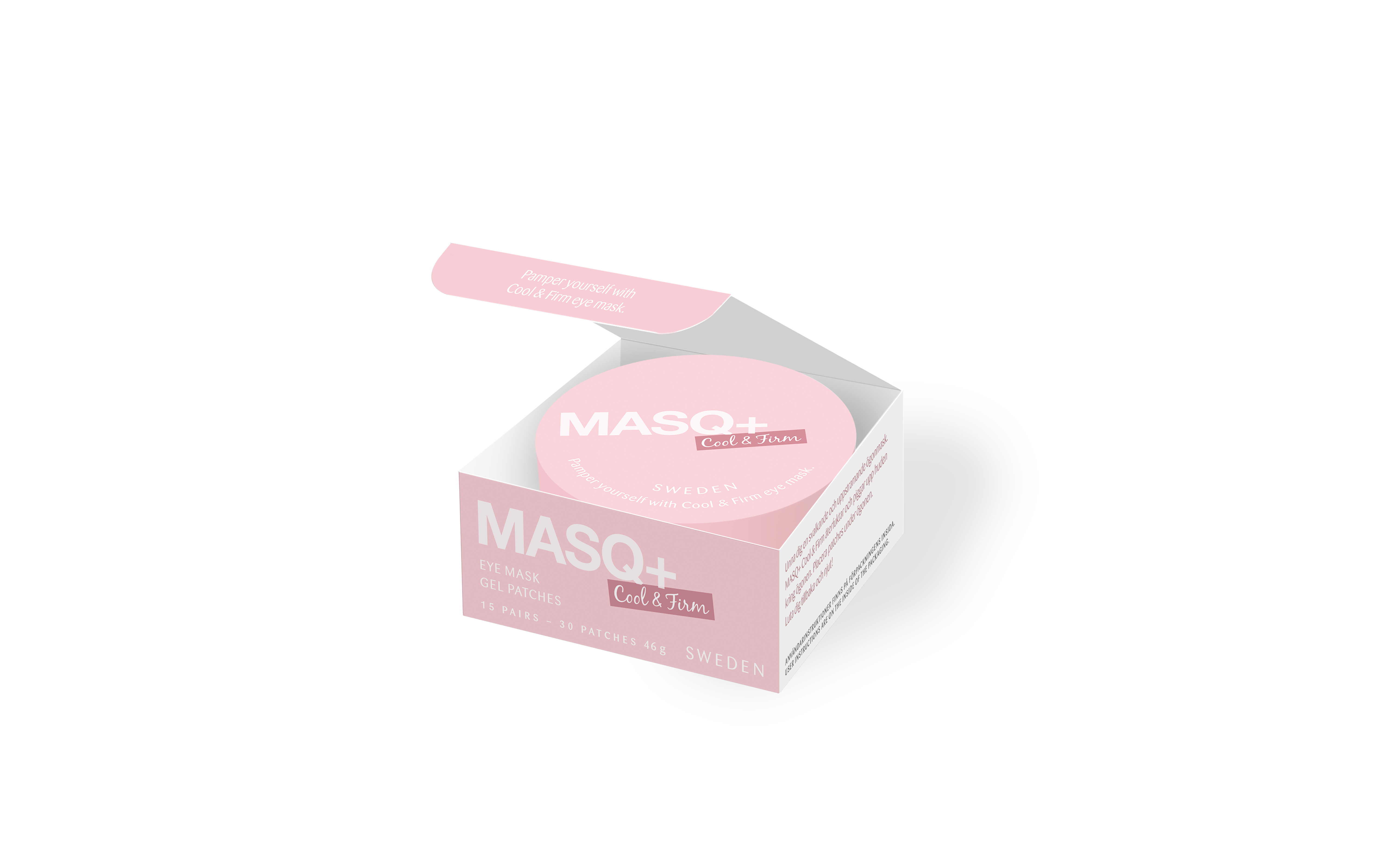 MASQ+ Cool & Firm eye mask, gel patches,