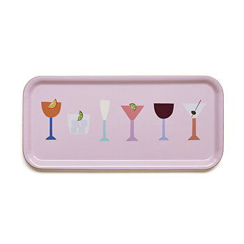 Pink COCKTAILS Serving Tray - 32x15 cm