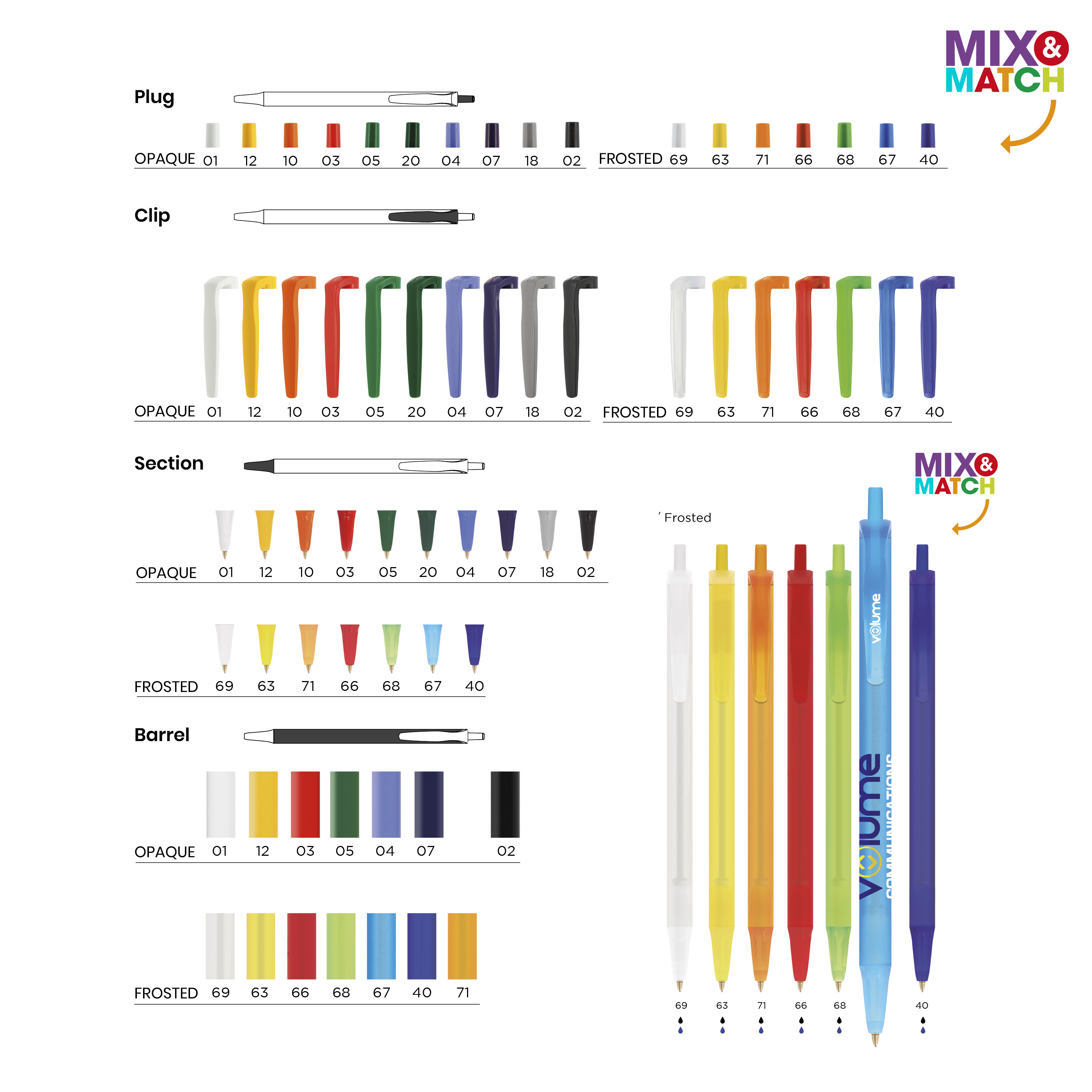 Penna BIC® Clic Stic Ballpen Frosted, 7 färger - 2