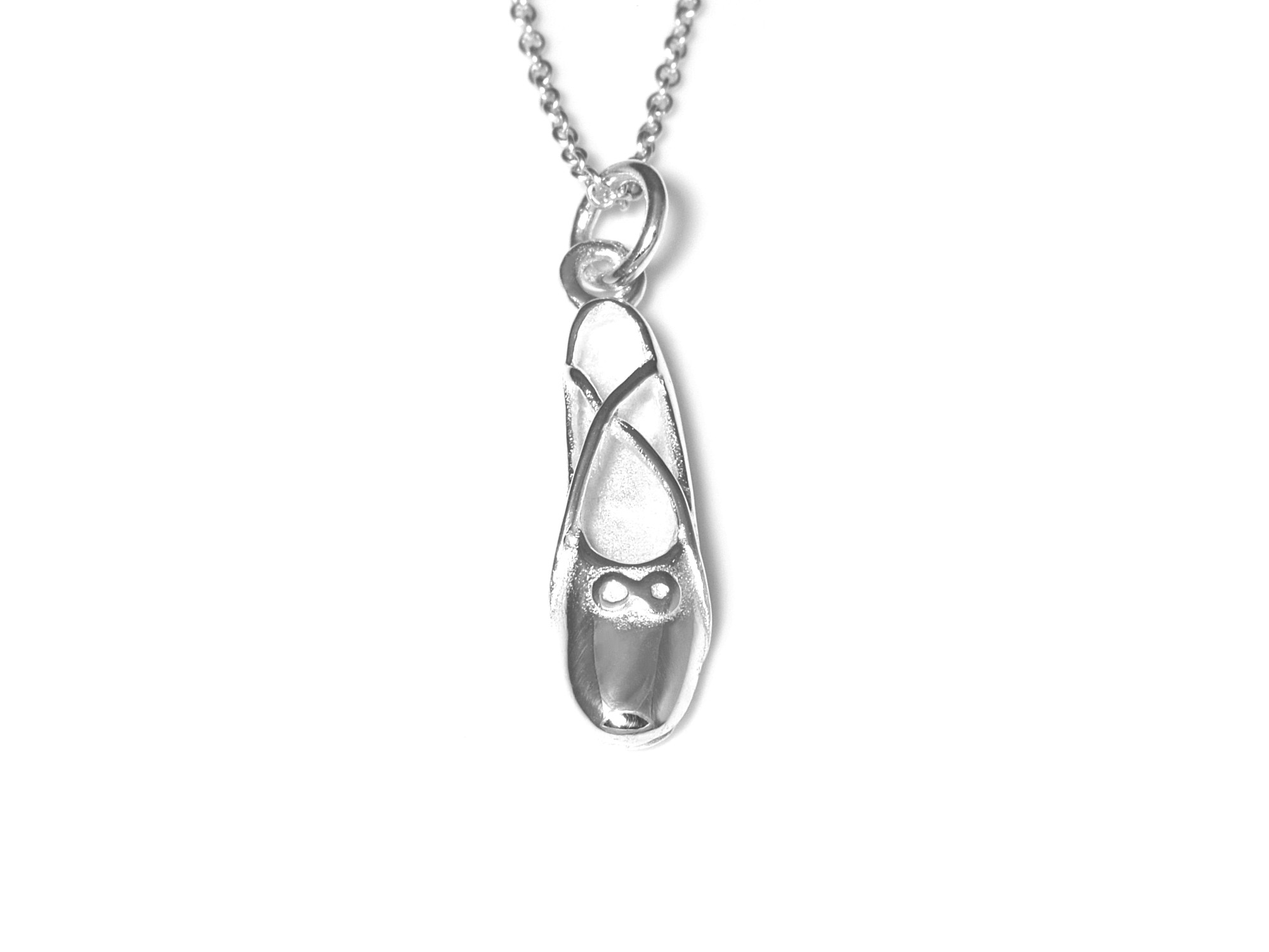 Ballerinasko Halsband i Äkta 925 Silver, Ballerina Hänge, Dans Accessoar, Balett Smycke - 2