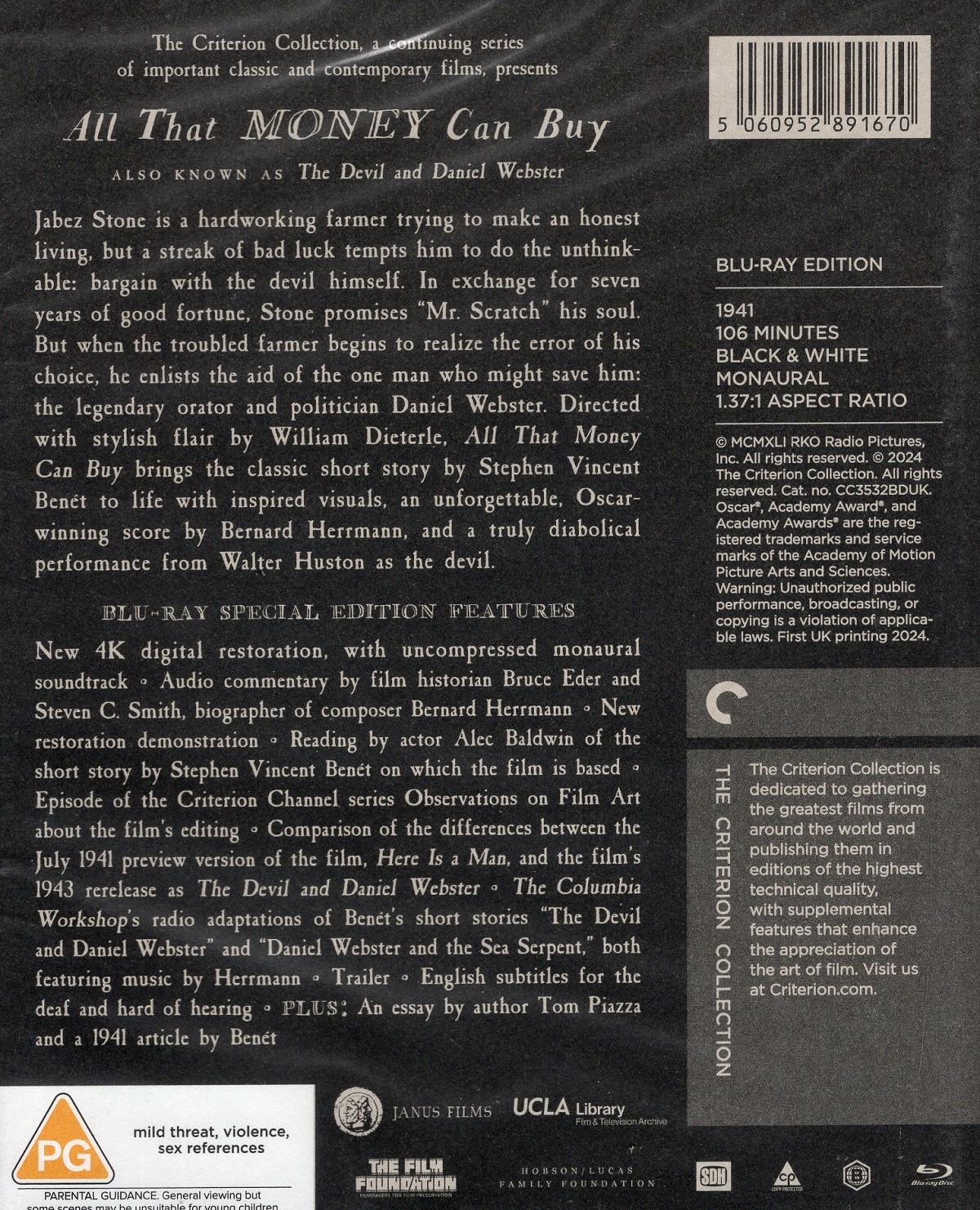 All That Money Can Buy a.k.a The Devil and Daniel Webster (Criterion Collection) (ej svensk text) (Blu-ray) - 2